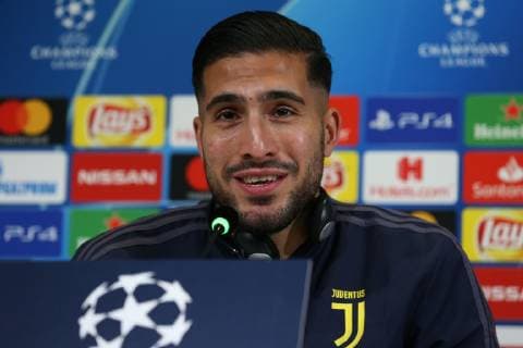 Emre Can midfielder and Massimiliano Allegri manager of Juventus pictured during the press conference PK Pressekonferenz at the Allianz Stadium, Turin. Picture date: 15th April 2019. Picture credit should read: Jonathan Moscrop Sportimage EDITORIAL USE ONLY. No use with unauthorised audio, video, data, fixture lists, club league logos or live services. Online in-match use limited to 120 images, no video emulation. No use in betting, games or single club league player publications. SPI-0039-0005