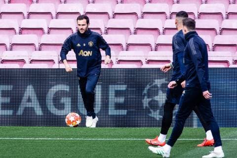 April 15, 2019 - Barcelona, BARCELONA, Spain - 08 Juan Mata of Manchester United ManU during the training session before the second leg Champions League match of Quarter final between FC Barcelona Barca and Manchester United in Camp Nou Stadium in Barcelona 15 of April of 2019, Spain. FOOTBALL - CHAMPIONS LEAGUE - MANCHESTER UNITED - TRAINING - ZUMAa181 20190415_zaa_a181_213 Copyright: xAFP7x