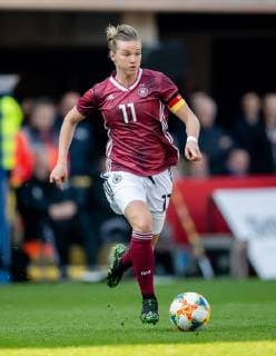 9 April 2019 Paderborn Benteler Arena soccer international women Germany Japan Germany Alexandra Popp on the ball