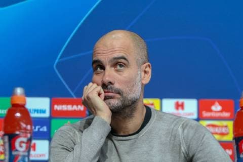 Sport Themen der Woche KW16 Sport Bilder des Tages Manchester City Presser Pep Guardiola of Manchester City during a press conference PK Pressekonferenz at the Etihad Campus, Manchester Content Not Available For UK Newspapers Copyright: xStevexMcCormickx FIL-13123-0014