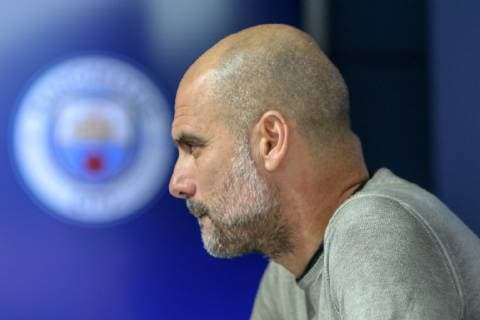 Manchester City Presser Pep Guardiola of Manchester City during a press conference PK Pressekonferenz at the Etihad Campus, Manchester Content Not Available For UK Newspapers Copyright: xStevexMcCormickx FIL-13123-0023