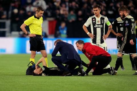 Turin Italy 16 04 2019 UEFA Champions League 2018 19 Season Quarter-finals 2 Round Juventus Turin Ajax Amsterdam Noussair Mazraoui Ajax Injured DeFodi541
