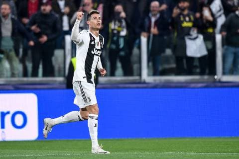 Mg Torino 16 04 2019 - Champions League Juventus-Ajax foto Matteo Gribaudi Image nella foto: esultanza gol Cristiano Ronaldo 