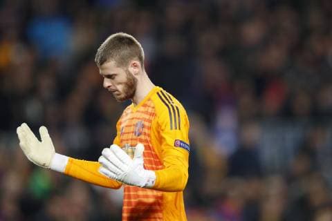 Manchester United ManU goalkeeper David de Gea during the UEFA Champions League quarter final match between FC Barcelona Barca and Manchester United FC at Camp Nou on April 16, 2019 in Barcelona, Spain UEFA Champions League 2018 2019 xVIxVIxImagesx xMauricexvanxSteenxIVx 14215298