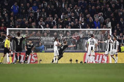 Photo LaPresse - Fabio Ferrari April 16, 2018 Turin, Italy soccer Juventus Fc vs Ajax - Uefa Champions - quarter to final- In the pic:Matthijs de Ligt (AFC Ajax)celebrates after gol 1-2  Copyright: xFabioxFerrari LaPressex