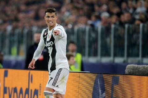 Turin Italy 16 04 2019 UEFA Champions League 2018 19 Season Quarterfinals 2 Round Juventus Turin Ajax Amsterdam Christiano Ronaldo JUV gesticulated gesture DeFodi541
