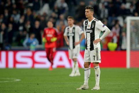 Turin Italy 16 04 2019 UEFA Champions League 2018 19 Season Quarter-finals 2 Round Juventus Turin Ajax Amsterdam Christiano Ronaldo JUV disappoints DeFodi541