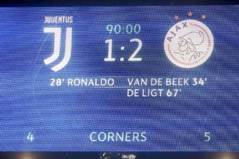 Turin Italy 16 04 2019 UEFA Champions League 2018 19 Season Quarter Finals 2 Round Juventus Turin Ajax Amsterdam Final Scoreboard DeFodi541
