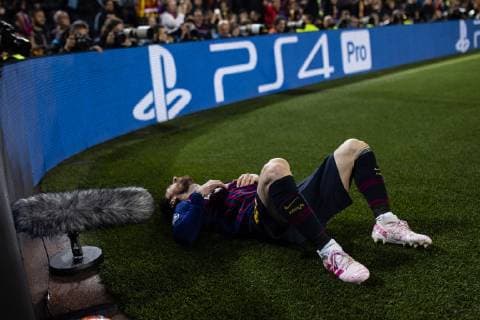 April 16, 2019 - Barcelona, Catalonia, Spain - 10 Leo Messi of FC Barcelona Barca during the second leg Champions League match of Quarter final between FC Barcelona and Manchester United ManU in Camp Nou Stadium in Barcelona 16 of April of 2019, Spain. FC Barcelona v Manchester United - UEFA Champions League Quarter Final: Second Leg  - ZUMAn230 20190416_zaa_n230_364 Copyright: xXavierxBonillax