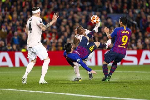April 16, 2019 - Barcelona, Catalonia, Spain - FC Barcelona Barca forward Lionel Messi (10) during the UEFA Champions League match between FC Barcelona and Manchester United ManU FC at Camp Nou Stadium on April 16, 2019 in Barcelona, Spain. FC Barcelona v Manchester United - UEFA Champions League Quarter Final: Second Leg  - ZUMAn230 20190416_zaa_n230_549 Copyright: xMikelxTriguerosx