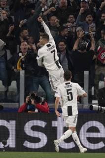 Cristiano Ronaldo dos Santos Aveiro (Juventus) celebrates after scoring his team s first goal during the Uefa Champions League Quarter-finals,2st leg, match between Juventus 1-2 Ajax at Allianz Stadium on April 16 , 2019 in Torino, Italy. Noxthirdxpartyxsales  (101392309)