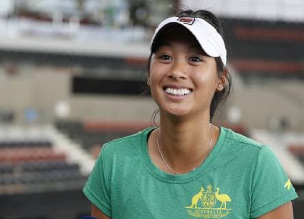 FED CUP PRACTICE SESSIONS, Australian Fed Cup team member Priscilla Hon during a press conference PK Pressekonferenz at the Queensland Tennis Centre in Brisbane, Wednesday, April 17, 2018. Australia are playing against Belarus in the semi-final of the Fed Cup starting on Saturday in Brisbane. ( NO ARCHIVING, EDITORIAL USE ONLY, NO USE IN BOOKS WITHOUT CONSENT BRISBANE QLD AUSTRALIA  Copyright: xREGIxVARGHESEx 20190417001395545033