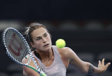 FED CUP PRACTICE SESSIONS, Aryna Sabalenka of Belarus in action during a practice session at the Queensland Tennis Centre in Brisbane, Wednesday, April 17, 2018. Australia are playing against Belarus in the semi-final of the Fed Cup starting on Saturday in Brisbane. ( NO ARCHIVING, EDITORIAL USE ONLY, NO USE IN BOOKS WITHOUT CONSENT BRISBANE QLD AUSTRALIA  Copyright: xREGIxVARGHESEx 20190417001395546594
