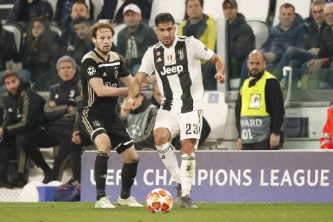 TORINO, Football,16-04-2019, Allianz Stadium . Champions League quarter finals second leg Juventus - Ajax. Ajax player Daley Blind (L) and Juventus player Emre Can (R) during the game Juventus - Ajax (1-2). Juventus - Ajax x3202370x