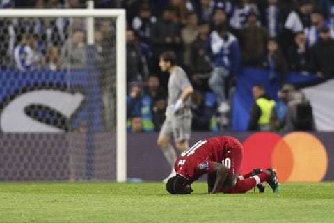 April 17, 2019 - Porto, Porto, Portugal - Sadio Mane midfielder of Liverpool celebrates after scoring a goal during the UEFA Champions League, match between FC Porto and Liverpool, at Dragao Stadium in Porto on April 14, 2019. Porto v Liverpool - UEFA Champions League Quarter Final: Second Leg  - ZUMAn230 20190417_zaa_n230_439 Copyright: xDpix