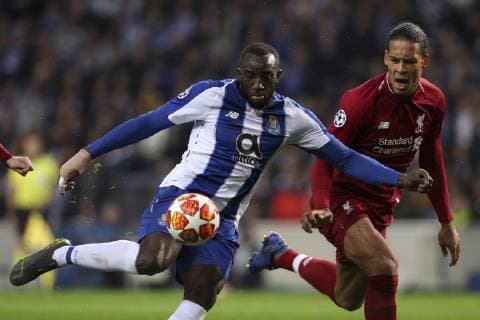 April 17, 2019 - Porto, Porto, Portugal - PortoÃ¢â‚¬â ¢s Malian forward Moussa Marega (L) in action with Virgil Van Dijk defender of Liverpool (R) during the UEFA Champions League, match between FC Porto and Liverpool, at Dragao Stadium in Porto on April 14, 2019. Porto v Liverpool - UEFA Champions League Quarter Final: Second Leg  - ZUMAn230 20190417_zaa_n230_463 Copyright: xDpix