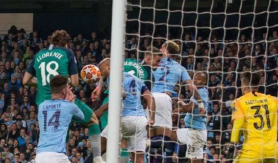 Fernando Llorente of Spurs scores a goal which is reviewed by VAR & given during the UEFA Champions League QF 2nd leg match between Manchester City and Tottenham Hotspur at the Etihad Stadium, Manchester, England on 17 April 2019. Copyright: xAndyxRowlandx PMI-2761-0026