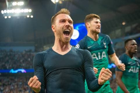 Manchester City v Tottenham Hotspur UEFA Champions League Christian Eriksen of Tottenham Hotspur following the second leg of the UEFA Champions League quarter-final match at the Etihad Stadium, Manchester Content Not Available For UK Newspapers Copyright: xMattxWilkinsonx FIL-13126-0101