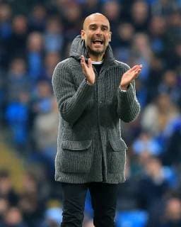 17th April 2019, Etihad Stadium, Manchester, England; UEFA Champions League football, quarter final 2nd leg, Manchester City versus Tottenham Hotspur; Manchester City manager Pep Guardiola urges on his players from the technical area  ActionPlus12125046 DavidxBlunsden