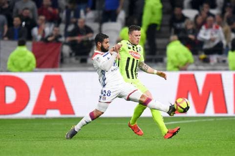 18 NABIL FEKIR (OL) - 15 PIERRICK CAPELLE (SCO) FOOTBALL : Lyon vs Angers - Ligue 1 Conforama - 19 04 2019 FEP Panoramic 