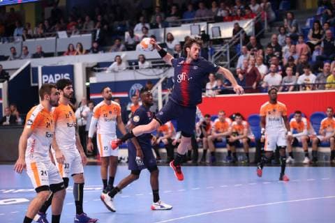 Handball, Paris St. Germain feiert französische Meisterschaft Uwe Gensheimer (Paris) HANDBALL : Lidl Starligue - 21eme journee - Paris Saint-Germain HB vs Montpellier HB - 20 04 2019 KevinDomas Panoramic 