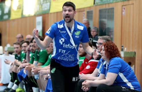 Germany Würzburg s Oliver Arena 20 04 2019 Handball 2 Bundesliga DJK Rimpar Wölfe HC Elbflorenz Dresden picture v l coach Dr Matthias Obinger DJK Rimpar Wölfe Copyright: HMBxMedia xHeikoxBecker