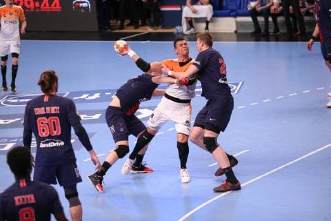 Handball, Paris St. Germain feiert französische Meisterschaft Mohamed Mamdouh (Montpellier) HANDBALL : Lidl Starligue - 21eme journee - Paris Saint-Germain HB vs Montpellier HB - 20 04 2019 KevinDomas Panoramic 