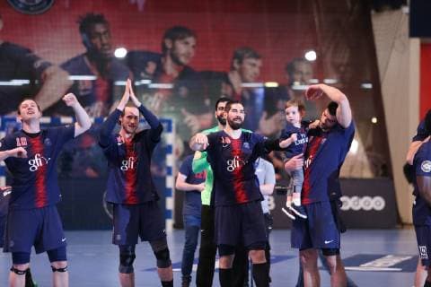 Handball, Paris St. Germain feiert französische Meisterschaft (Paris) HANDBALL : Lidl Starligue - 21eme journee - Paris Saint-Germain HB vs Montpellier HB - 20 04 2019 KevinDomas Panoramic 