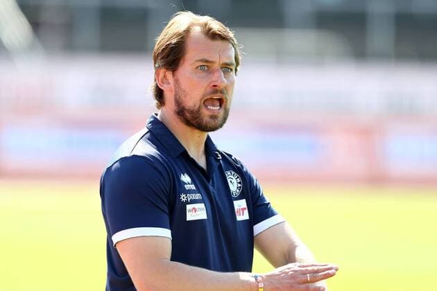 Sport SC Fortuna Cologne vs. SpVg Unterhaching 3 League South Stadium Coach Tomasz Kaczmarek Fortuna 20 04 2019 Picture