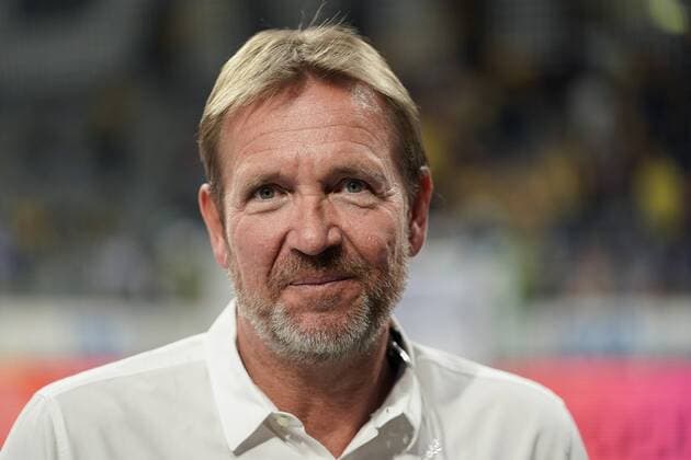 Martin Schwalb expert Sky Sport TV television single frame action action portrait portrait handball DKB Bundesliga Rhein Neckar Löwen SG Flensburg Handewitt xozx