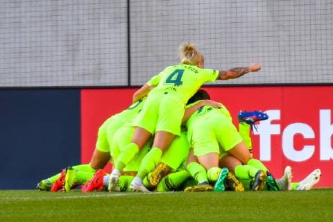 Football UEFA Womens Champions League 21 04 2019 FC Bayern Munich FC Barcelona Football UEFA Womens Champions League 21 04 2019 FC Bayern Munich FC Barcelona in Munich FCB Campus Bayern Germany Goal for Barcelona Joy DFL REGULATIONS PROHIBIT ANY USE OF PHOTOGRAPHS AS IMAGE SEQUENCES AND OR QUASI VIDEO