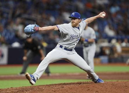 April 22, 2019 - St. Petersburg, Florida, U.S. - MONICA HERNDON Times.Kansas City Royals relief pitcher Jake Diekman (40) throws during the seventh inning of the Tampa Bay Rays game against the Kansas City Royals at Tropicana Field on April 22, 2019 in St. Petersburg, Florida. Florida News - April 22, 2019 - ZUMAs70_ 90856393st Copyright: xMonicaxHerndonx
