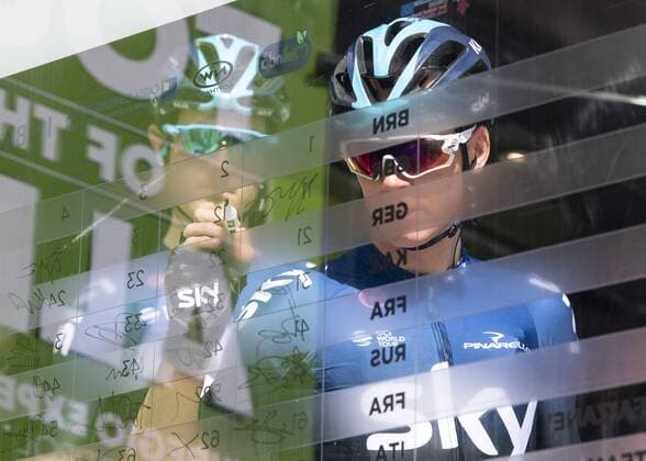 22 04 2019 Kufstein AUT Tour of the Alps 1 stage Kufstein Kufstein 144km in picture Christopher Froome GBR Team Sky during the 1st Stage of the Tour of the Alps Cyling Race from Kufstein to Kufstein 144km in in Kufstein Austria on 2019 04 22 Kufstein  EX_REI