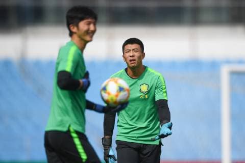 Players of China s Beijing Sinobo Guoan take part in a training session before the group G match against Thailand s Buriram United during the 2019 AFC Champions League in Beijing, China, 23 April 2019. Beijing Sinobo Guoan gears up for 2019 AFC group G match  20190423_404868