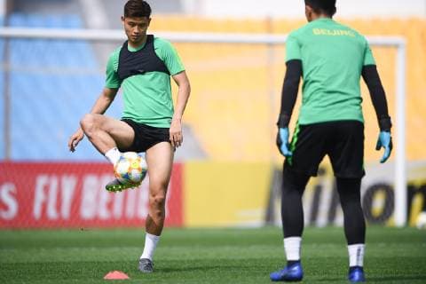 Players of China s Beijing Sinobo Guoan take part in a training session before the group G match against Thailand s Buriram United during the 2019 AFC Champions League in Beijing, China, 23 April 2019. Beijing Sinobo Guoan gears up for 2019 AFC group G match 20190423_502873