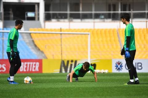 Players of China s Beijing Sinobo Guoan take part in a training session before the group G match against Thailand s Buriram United during the 2019 AFC Champions League in Beijing, China, 23 April 2019. Beijing Sinobo Guoan gears up for 2019 AFC group G match 20190423_603584