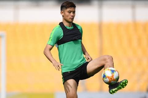 Players of China s Beijing Sinobo Guoan take part in a training session before the group G match against Thailand s Buriram United during the 2019 AFC Champions League in Beijing, China, 23 April 2019. Beijing Sinobo Guoan gears up for 2019 AFC group G match 20190423_303849