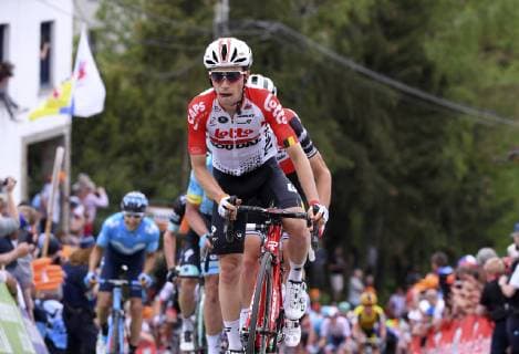 HUY, BELGIUM - APRIL 24 : LAMBRECHT Bjorg (BEL) of LOTTO SOUDAL in action on the Mur de Huy Muur van Hoei during the 83rd UCI World Tour La Flèche Wallonne cycling race with start in Ans and finish at the Mur de Huy on April 24, 2019 in Huy, Belgium, 24 04 2019 CYCLISME : La Fleche Wallonne UCI - 24 04 2019 PhotoNews Panoramic 
