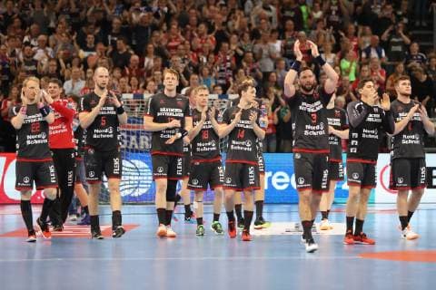 SG Flensburg Handewitt vs. Telekom Veszprem HC Handball EHF Champions League Quarter-finals 24 04 19 Disappointed faces at the SG Flensburg Handewitt xmmkx