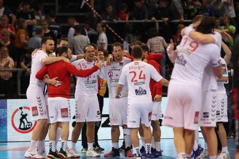 SG Flensburg Handewitt vs. Telekom Veszprem HC Handball EHF Champions League Quarter-finals 24 04 19 Joy at Telekom Veszprem HC xmmkx