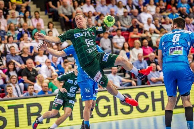 TVB 1898 Stuttgart Fuechse Berlin Zachrisson Mattias Fuechse Berlin 21 at the match in the handball Bundesliga TVB 1898 Stuttgart Fuechse Berlin Stuttgart 25 04 19 Handball 28 Matchday Baden Wuerttemberg Germany