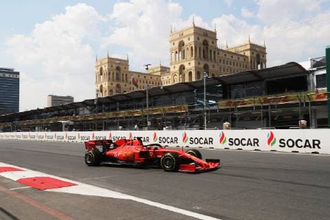 Photo4 LaPresse 26 04 2019 Baku, Azerbaijan Grand Prix Formula One Azerbaijan 2019 In the pic: Sebastian Vettel (GER) Scuderia Ferrari SF90  Copyright: xPhoto4 LaPressex