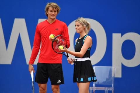 Press date Promidoppel Lena Gercke Alexander Zverev Tennis BMW Open 2019 on 26 04 2019 in Munich
