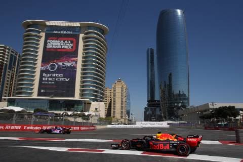 Photo4 LaPresse 27 04 2019 Baku, Azerbaijan Grand Prix Formula One Azerbaijan 2019 In the pic: Max Verstappen (NED) Red Bull Racing RB15  Copyright: xPhoto4 LaPressex