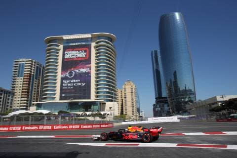 Photo4 LaPresse 27 04 2019 Baku, Azerbaijan Grand Prix Formula One Azerbaijan 2019 In the pic: Max Verstappen (NED) Red Bull Racing RB15  Copyright: xPhoto4 LaPressex
