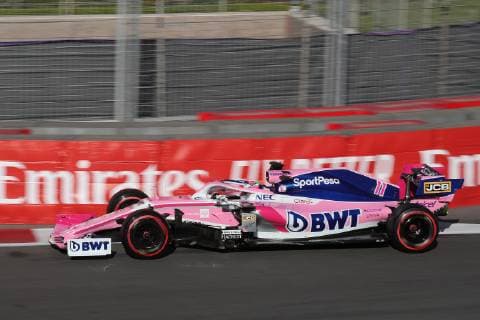 Photo4 LaPresse 27 04 2019 Baku, Azerbaijan Grand Prix Formula One Azerbaijan 2019 In the pic: Sergio Perez (MEX) Racing Point F1 Team RP19  Copyright: xPhoto4 LaPressex