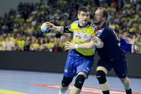 Kielce, 27.04.2019 PILKA RECZNA MEZCZYZN LIGA MISTRZOW MECZ PGE VIVE KIELCE - PARIS SAINT GERMAIN HANDBALL MAN , CHAMPIONS LEAUGUE , PGE VIVE KIELCE - PARIS SAINT GERMAIN NZ julen aguinagalade FOT. Pawel Janczyk 400mm.pl NEWSPIX.PL --- Newspix.pl  190427JAN230