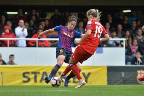 Caldentey Maria Francesca FC Barcelona vs. Carina Wenninger FC Bayern Munich Barcelona Spain 28 04 2019 Soccer Womens Soccer FC Barcelona FC Bayern Munich xklx