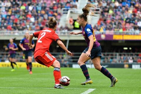 Gina Lewandowski FC Bayern Munich vs. Oshoala Asisat Lamina FC Barcelona Barcelona Spain 28 04 2019 Womens football Womens football FC Barcelona FC Bayern Munich xklx