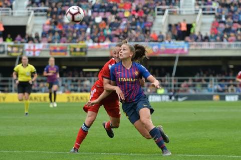 Gina Lewandowski FC Bayern Muenchen Armengol Joaniquet Carla FC Barcelona Barcelona Spain 28 04 2019 Football Womens Football FC Barcelona FC Bayern Munich xklx